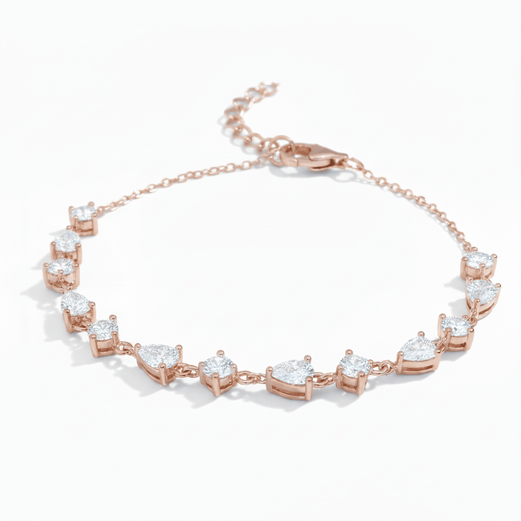 Hochwertiges roségoldenes Kristall Armband aus 925 Silber für empfindliche Haut von Alicia's Diary