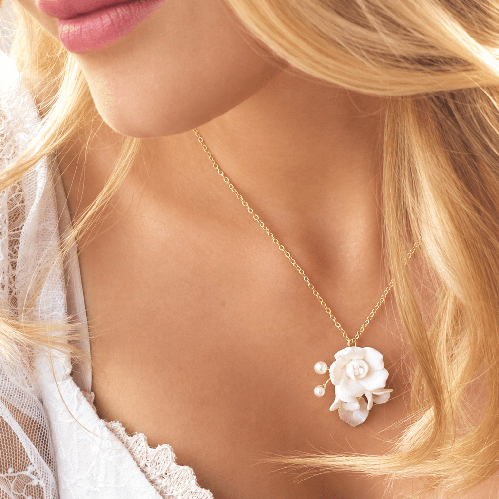 Rosen Brautkette classy Boho Chic | ROSALIE-blumen-blüten-Boho Hochzeit romantisch