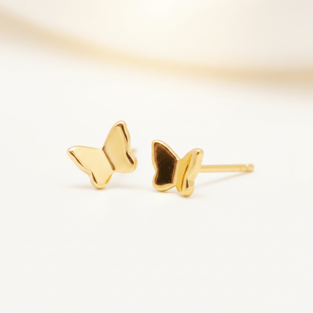 Schmetterling Ohrstecker-cute &amp; girly-Goldene Kinder Ohrringe-goldene ohrringe