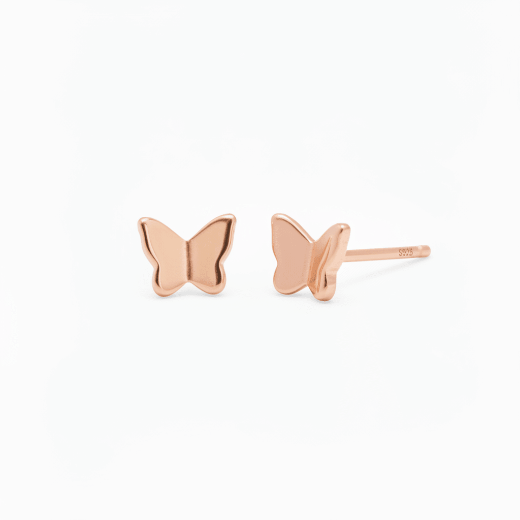 Roségoldene Ohrstecker Schmetterlinge-cute & girly-google-feed-Kinderschmuck