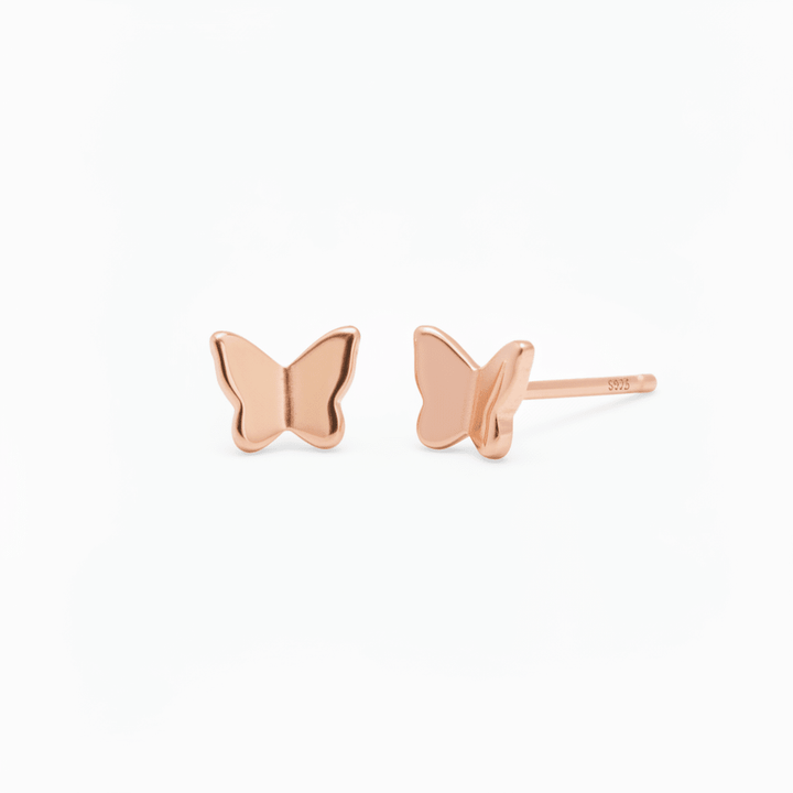 Roségoldene Ohrstecker Schmetterlinge-cute &amp; girly-google-feed-Kinderschmuck