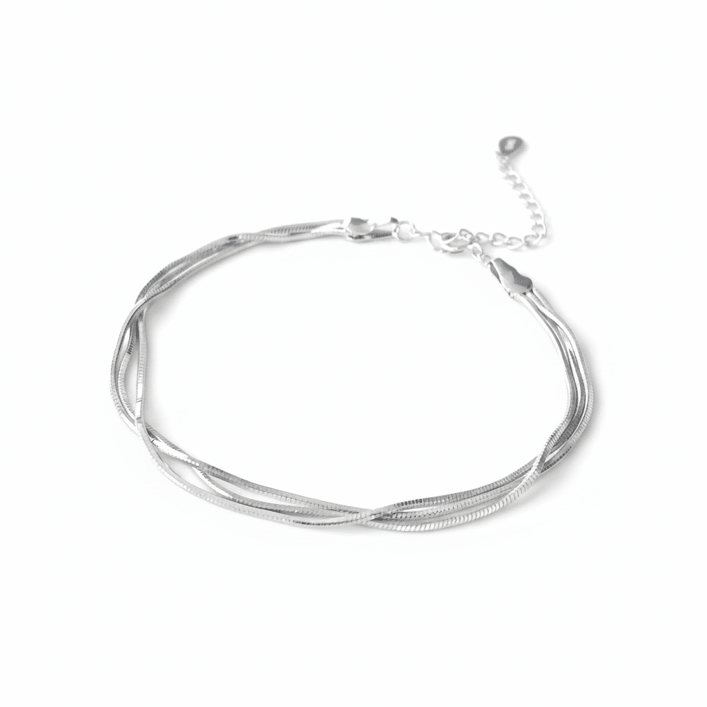 Silbernes Layering armband, Mehrreihiges Armband Silber 925, Schlangenarmband, feines Silberarmband Damen, Schmuck wasserfest