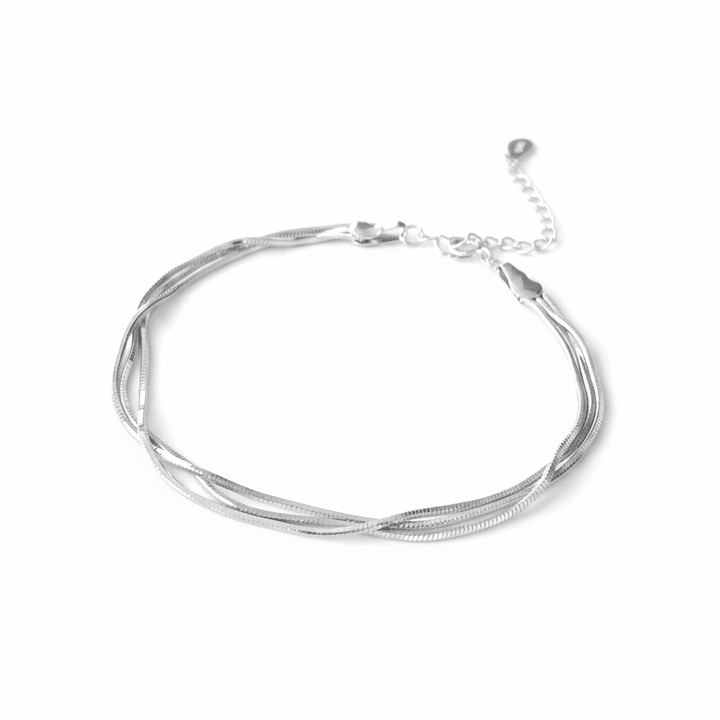 Silbernes Layering armband, Mehrreihiges Armband Silber 925, Schlangenarmband, feines Silberarmband Damen, Schmuck wasserfest