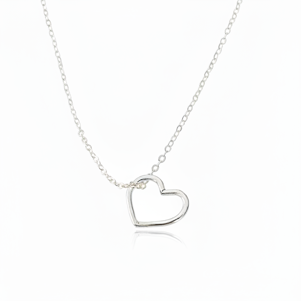 Collar de corazón martillado