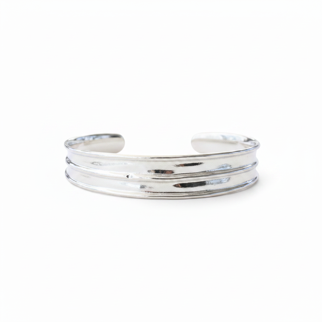 Vintage Armreif silber, Schmuck breite Armspange versilbert, Retro Schmuck aus Silber, handmade jewelry, online bestellen