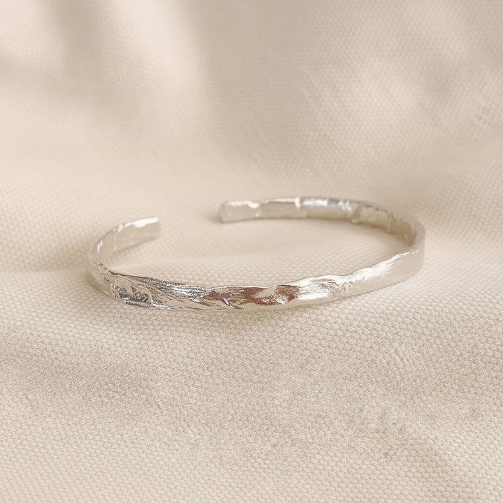 Silver bangle with hammered texture from Alicia&