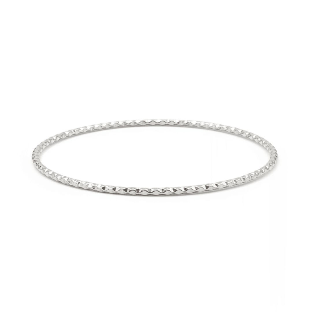 Strukturierter Armreif silber aus wasserfestem Edelstahl, Basic Armreifen für Am Stack Silber, Schmuck Inspo