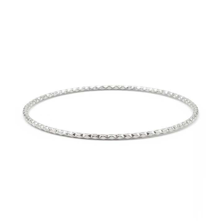 Strukturierter Armreif silber aus wasserfestem Edelstahl, Basic Armreifen für Am Stack Silber, Schmuck Inspo