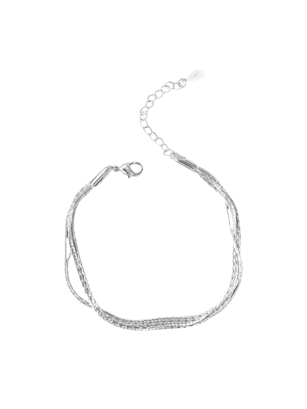 Mehrlagiges silbernes Schlangenarmband, hautfreundlich und wasserfest von Alicia's Diary