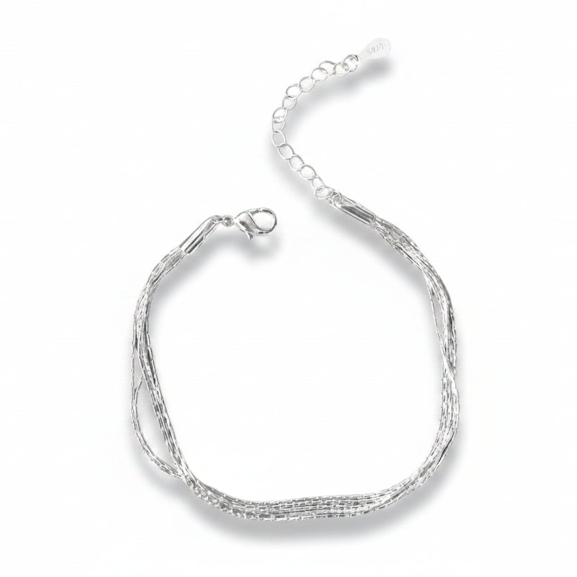 Multi-layered silver snake bracelet, skin-friendly and waterproof by Alicia's Diary