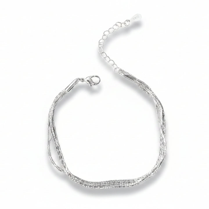 Multi-layered silver snake bracelet, skin-friendly and waterproof by Alicia&