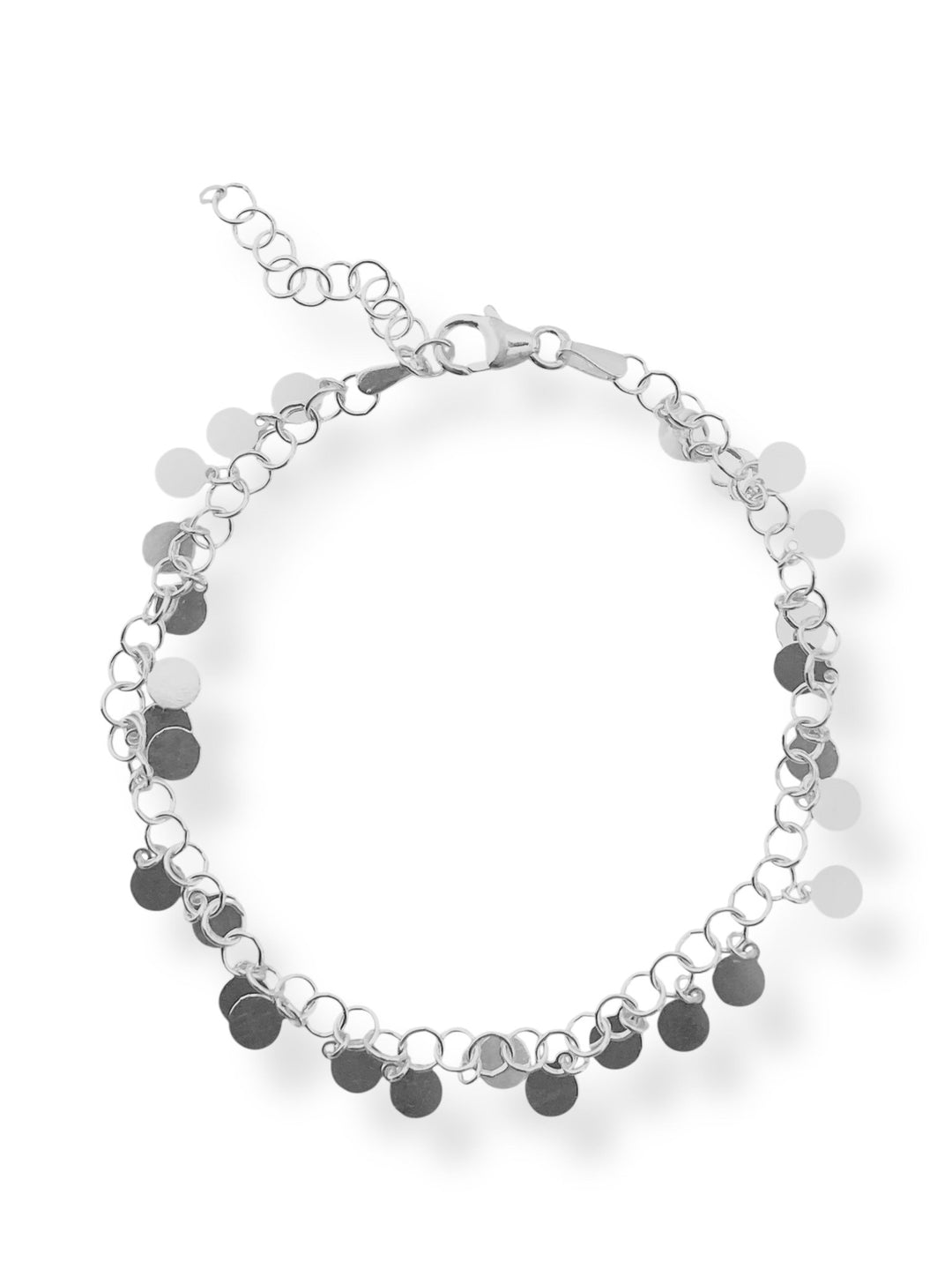 Silbernes Bettelarmband mit vielen kleinen Coins aus dem Alicia's Diary Schmuck Online Shop