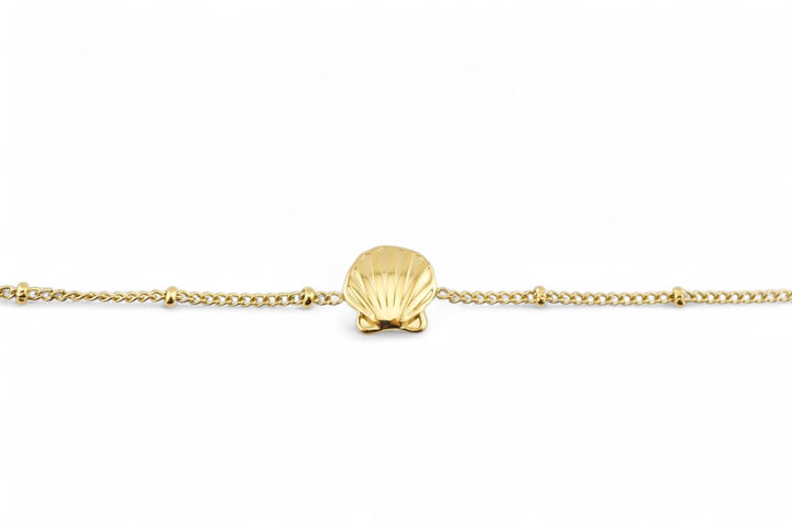 Beach Girl Outfit Muschel-Armband, Jakobsmuschel Anhänger Charm aus hautverträglichem wasserdichtem Edelstahl