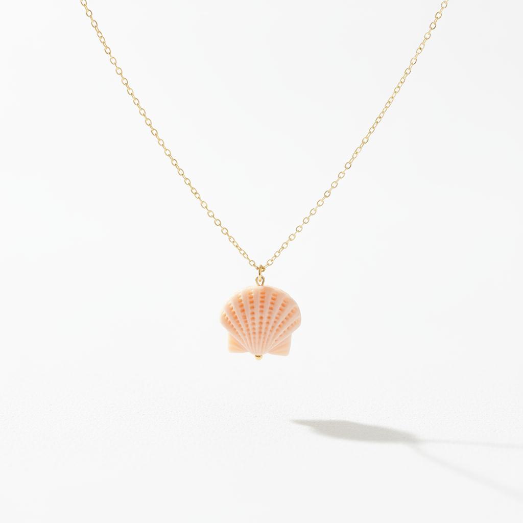 Hautfreundliche Kette, goldene Halskette für Mädchen, wasserfester Schmuck in Gold mit Muschel Design, Muschel Schmuck Hals on Alicia&