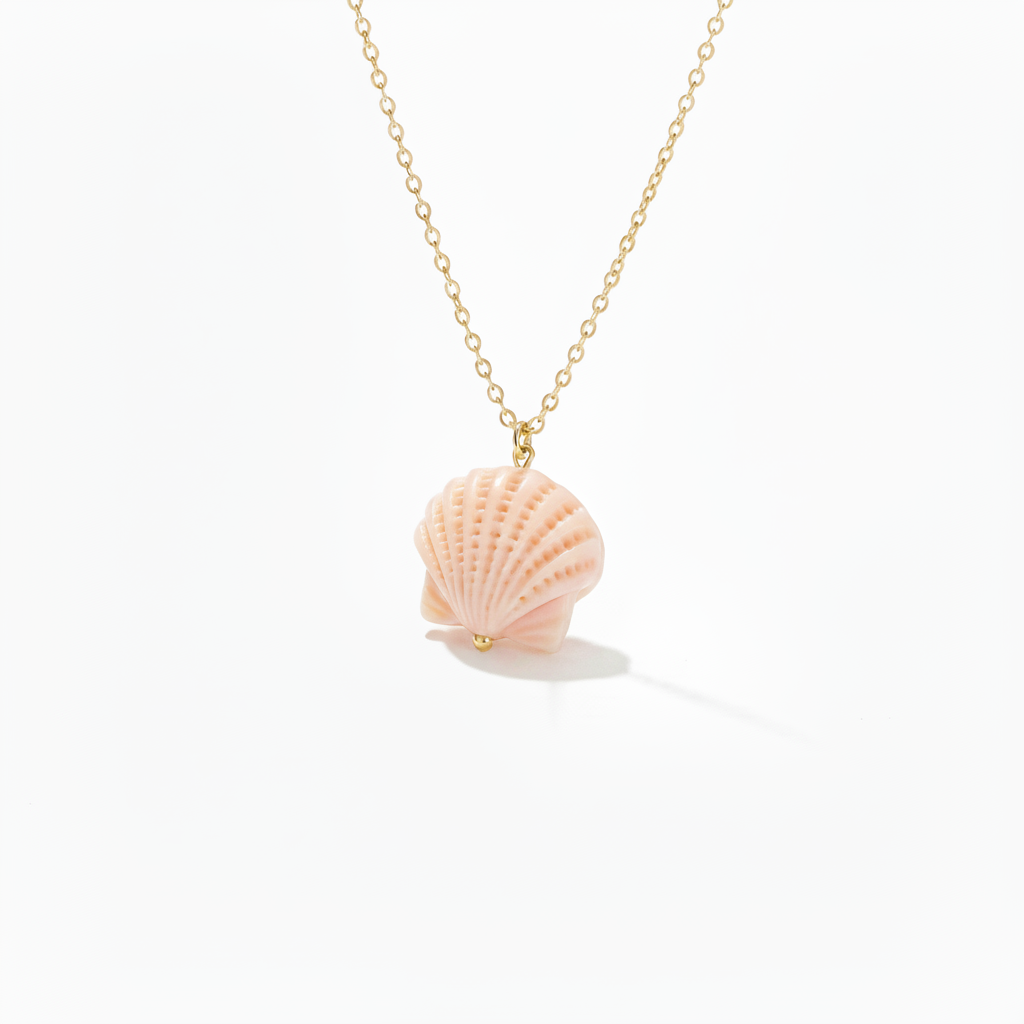 Muschel Halskette Damen, wasserfester Schmuck Gold für Frauen, zarte Kette mit Anhänger im Beach Girl Style von Alicia's Diary