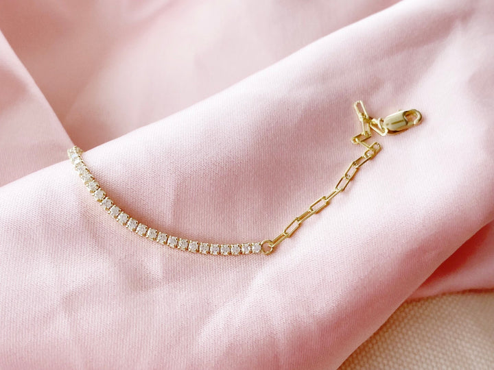 Dünnes Tennisarmband, Tennis Bracelet gold von Alicia's Diary