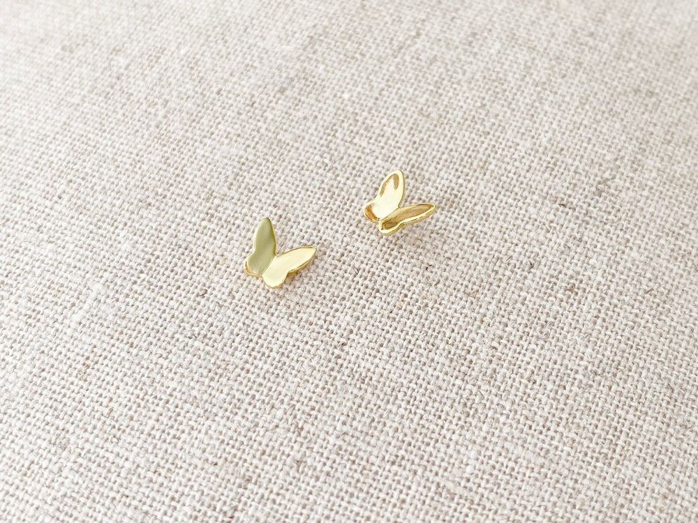 Tiny Ohrstecker mit Schmetterlingen aus vergoldetem Silber