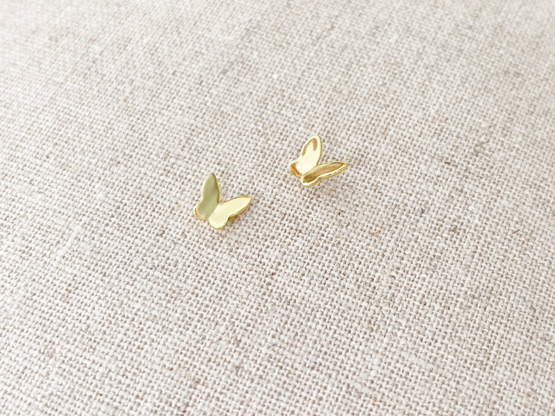 Tiny Ohrstecker mit Schmetterlingen aus vergoldetem Silber