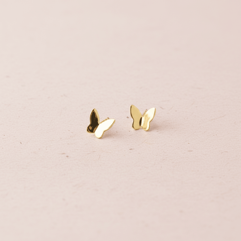 Schmetterling Ohrstecker-cute &amp; girly-Goldene Kinder Ohrringe-goldene ohrringe