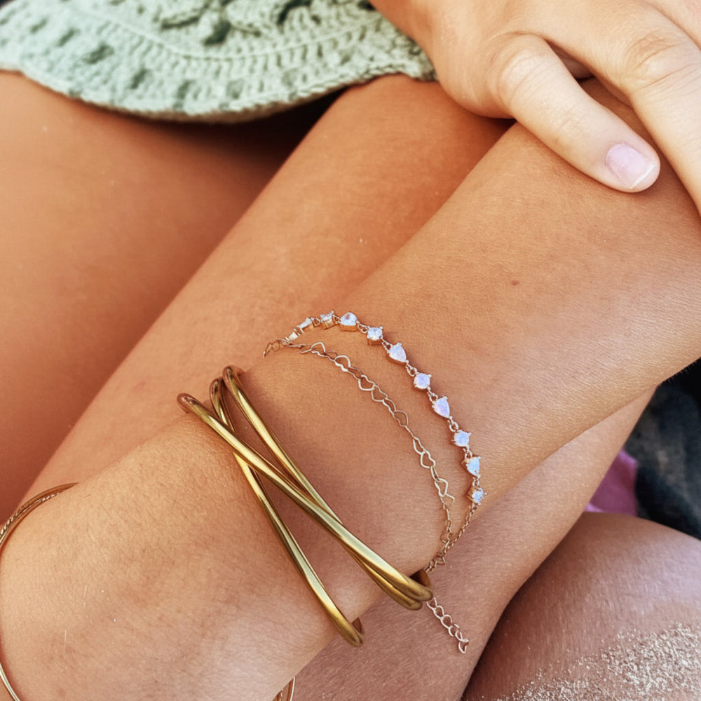 Gold-plated stainless steel bangle, waterproof, in boho style - Alicia's Diary®
