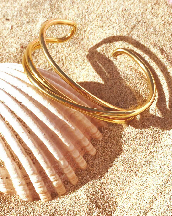 Vergoldete Edelstahl Armspange wasserfest - ALICIA'S DIARY®