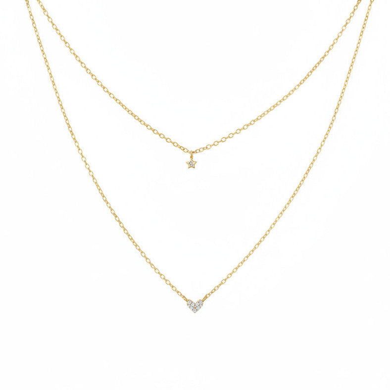 Collar de capas con corazón y estrella - ALICIA&