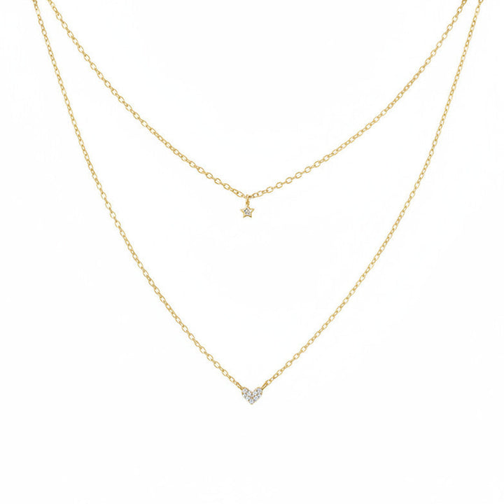 Collar de capas con corazón y estrella - ALICIA&