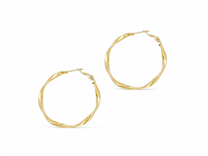 Wasserfeste Edelstahl Creolen Twisted Gold perfekt für Sommer & Urlaub - ALICIA'S DIARY®