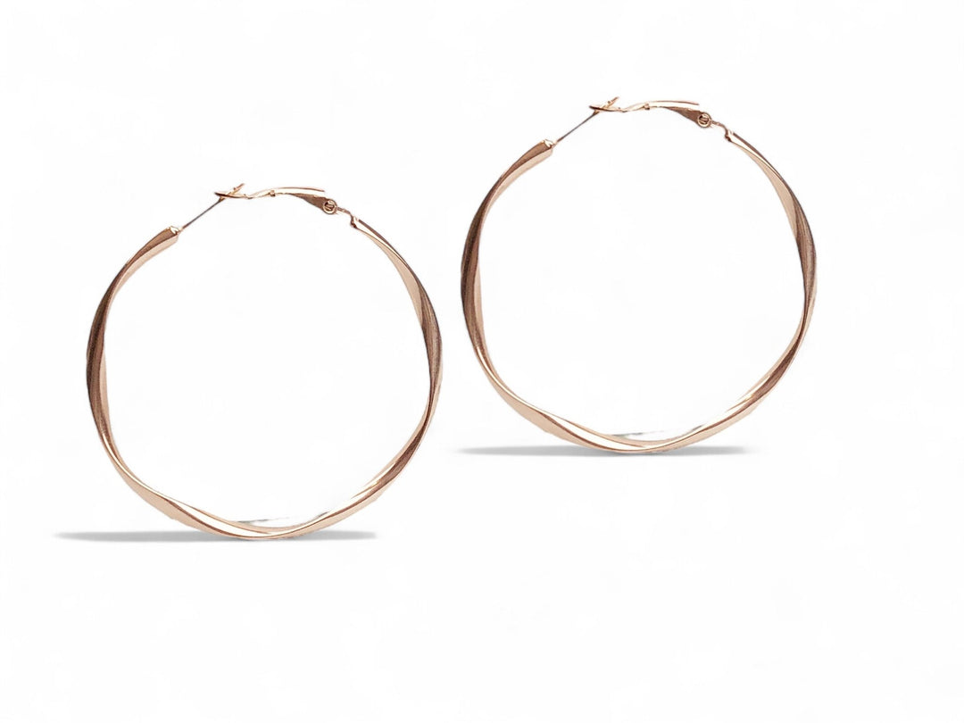 Twisted Hoops aus rosévergoldetem Edelstahl von Alicia's Diary
