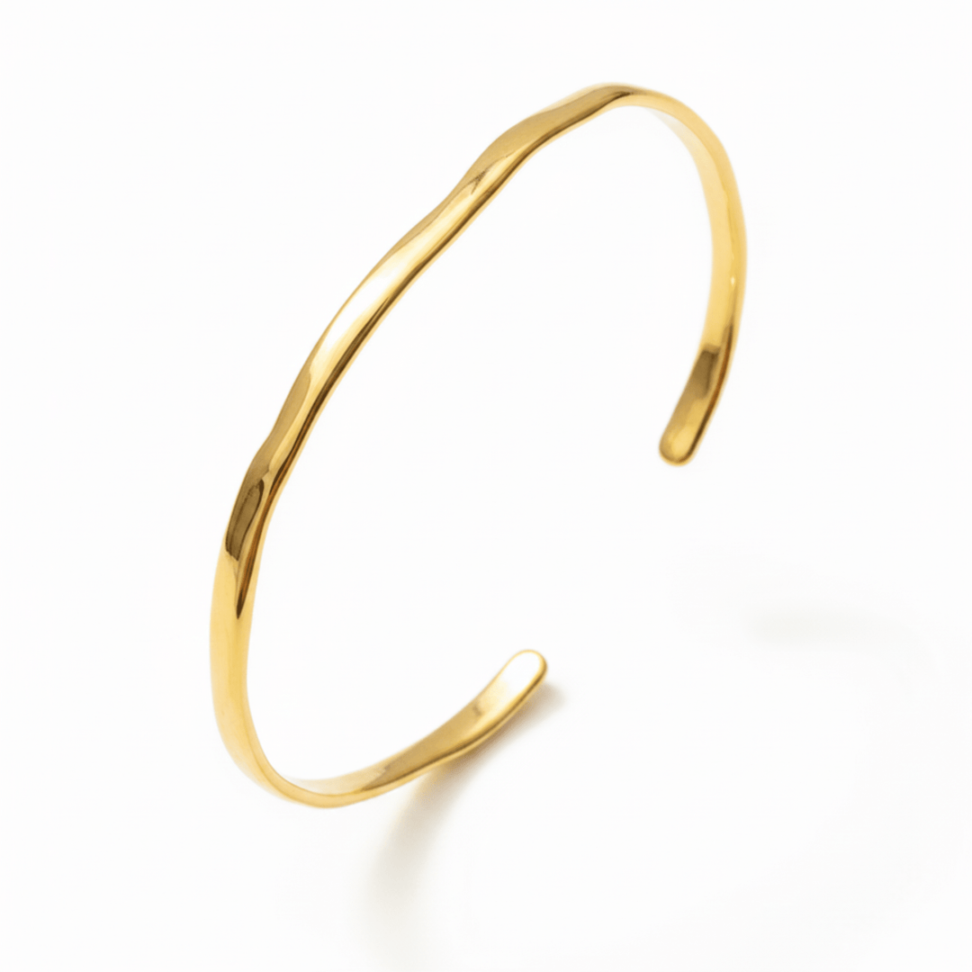 Minimalistische Armspange gold, goldener Armreif für Damen aus 925 Silber vergoldet, Schmuck Online Shop