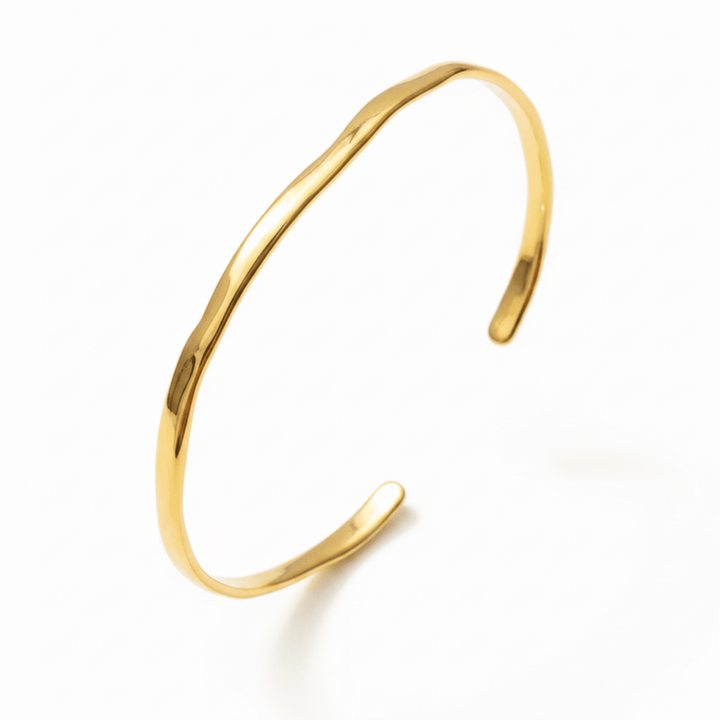 Minimalistische Armspange gold, goldener Armreif für Damen aus 925 Silber vergoldet, Schmuck Online Shop