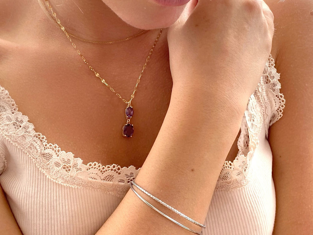 Doppelte silberne Stacking Armspange-ALICIA'S DIARY®