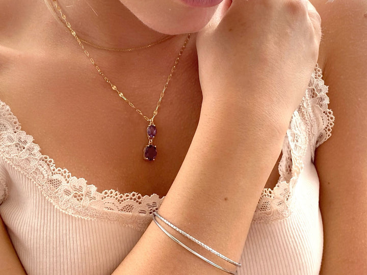 Doppelte silberne Stacking Armspange-ALICIA'S DIARY®