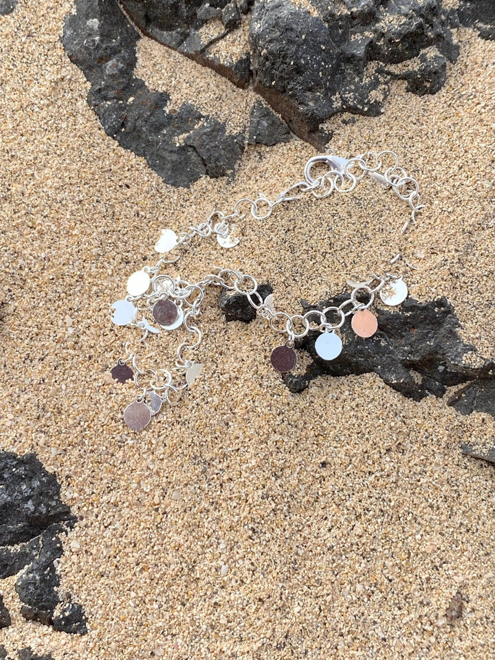 Plättchenarmband silber für Damen, junge Frauen, Strand urlaub, Sommerschmuck für junge Frauen von Alicia's Diary